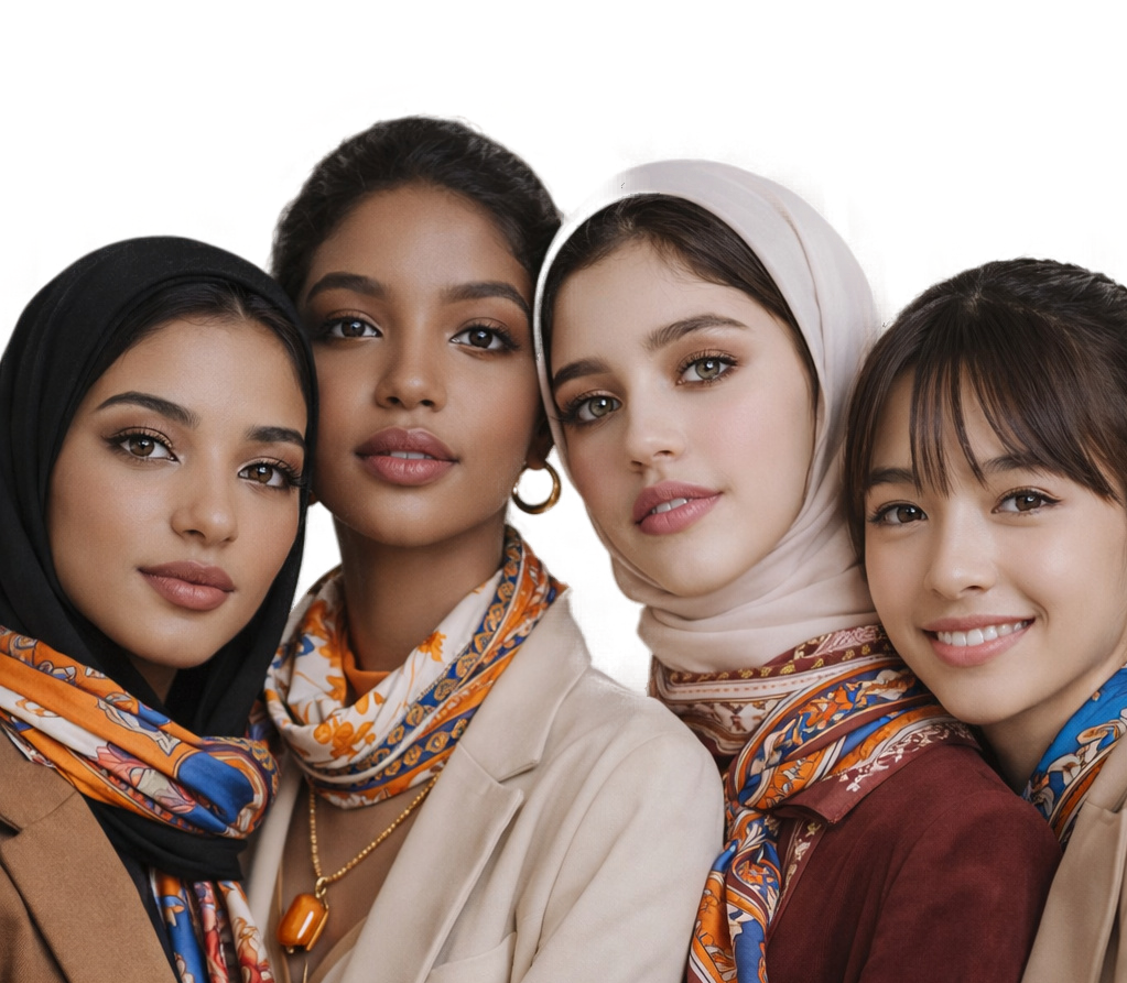 Diverse women with beautiful, healthy skin